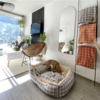 Kimba Eco Cama Andes Escocés Crudo/Azul