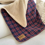 Kimba Eco Manta Canelo Escocés Azul/Rojo