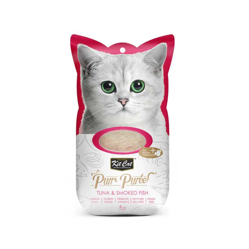 Kit Cat Purr Puree Atún y Pescado Ahumado