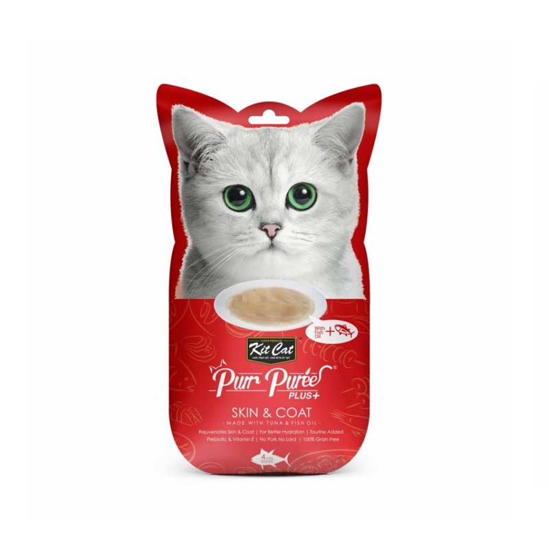 Kit Cat Purr Puree Plus+ Skin & Coat Atún