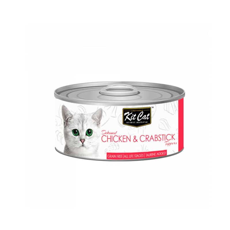 Kit Cat Lata Deboned Toppers Pollo y Crabstick 80 g