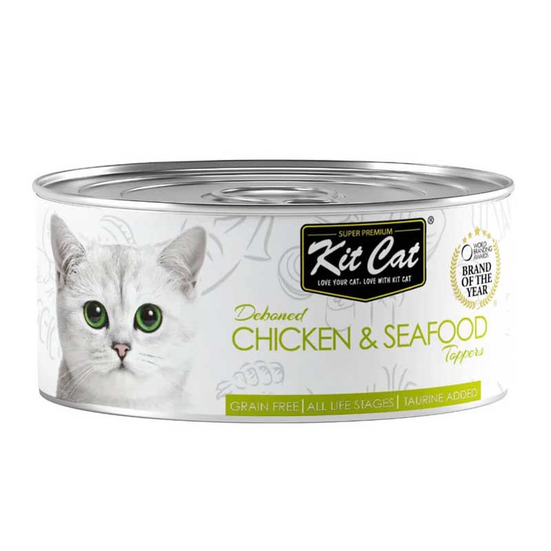 Kit Cat Lata Deboned Toppers Pollo y Seafood 80 g