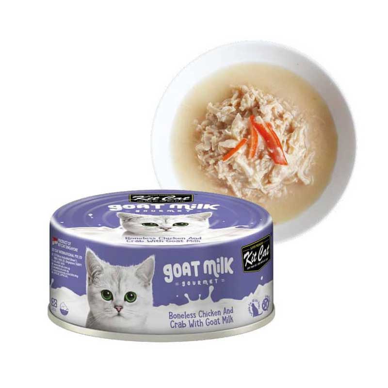Kit Cat Lata Goat Milk Gourmet Pollo y Cangrejo 70 g
