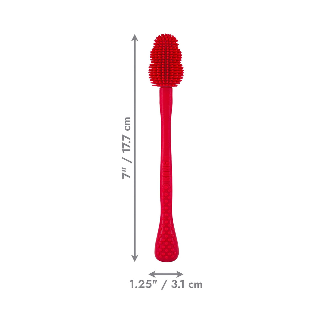 Kong Brush Cepillo de Limpieza color rojo con cerdas flexibles de silicona y mango ergonómico para juguetes KONG.