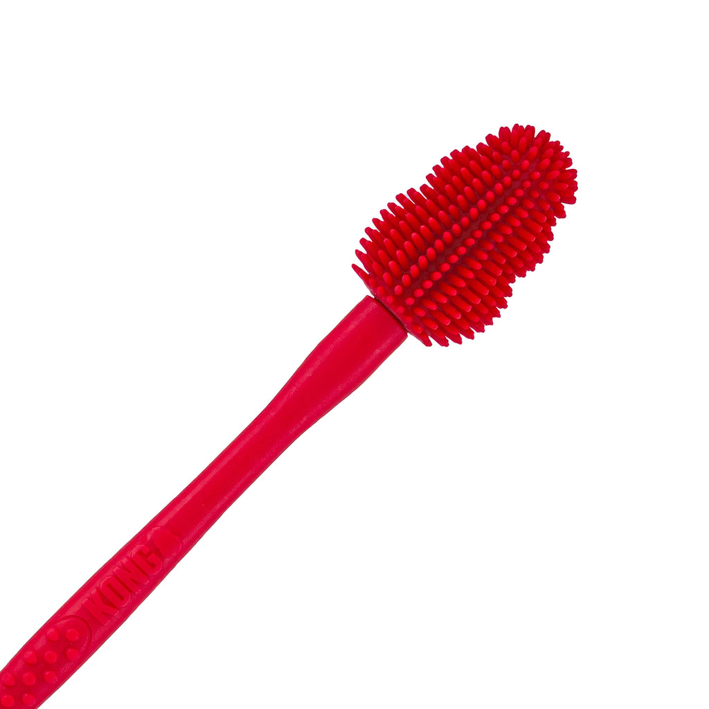 Kong Brush Cepillo de Limpieza color rojo con cerdas flexibles de silicona y mango ergonómico para juguetes KONG.