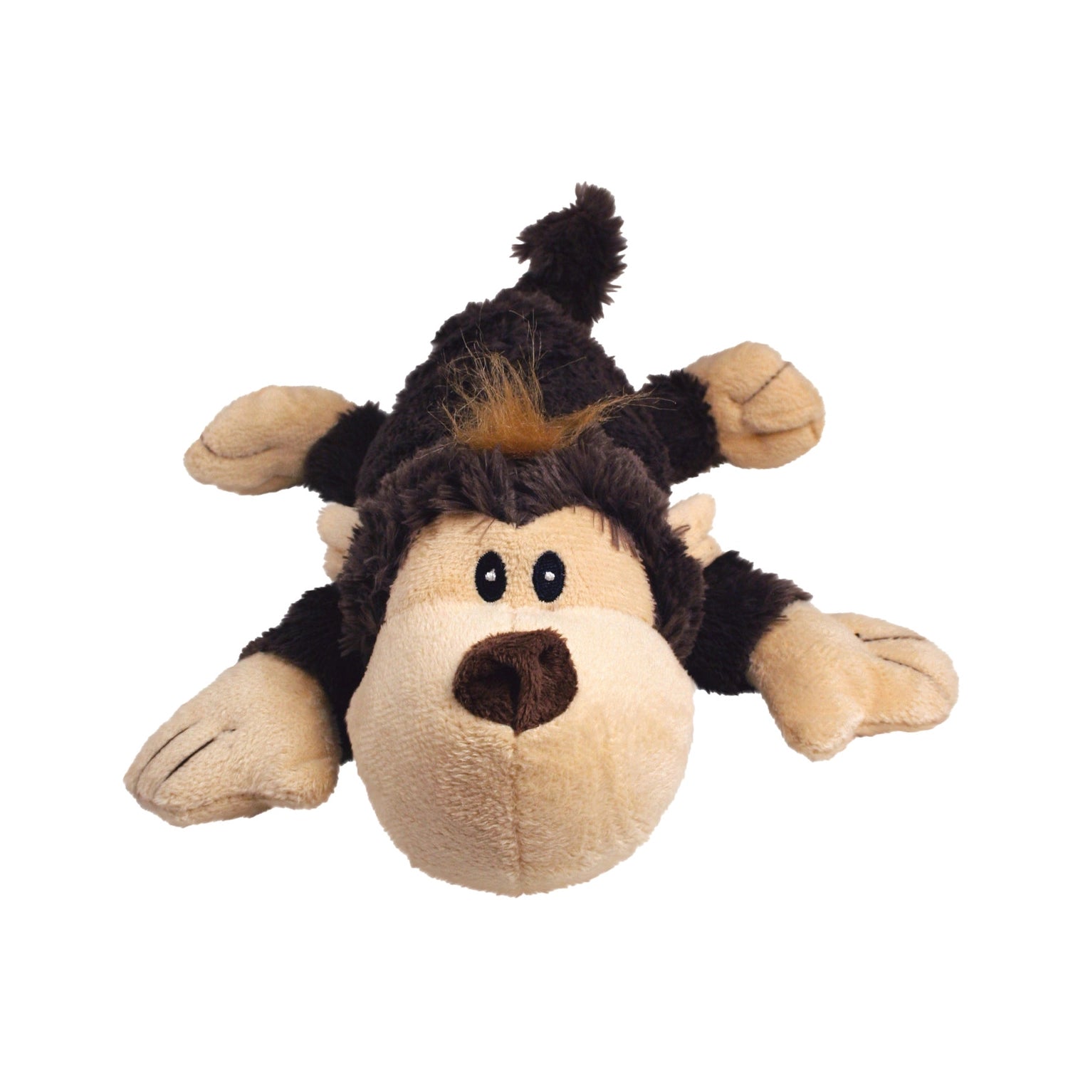 Peluche Cozie Kong Funky Monkey con diseño de mono en tonos café y beige, textura suave y cuerpo acolchado para perros.
