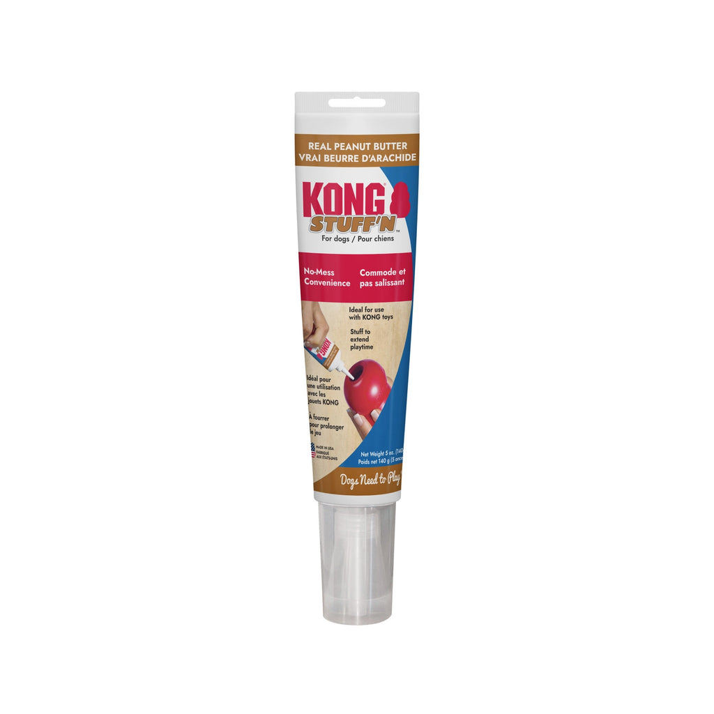 Snack de Relleno KONG - Mantequilla de Maní en tubo dosificador para perros, ideal para rellenar juguetes KONG y prolongar el juego.