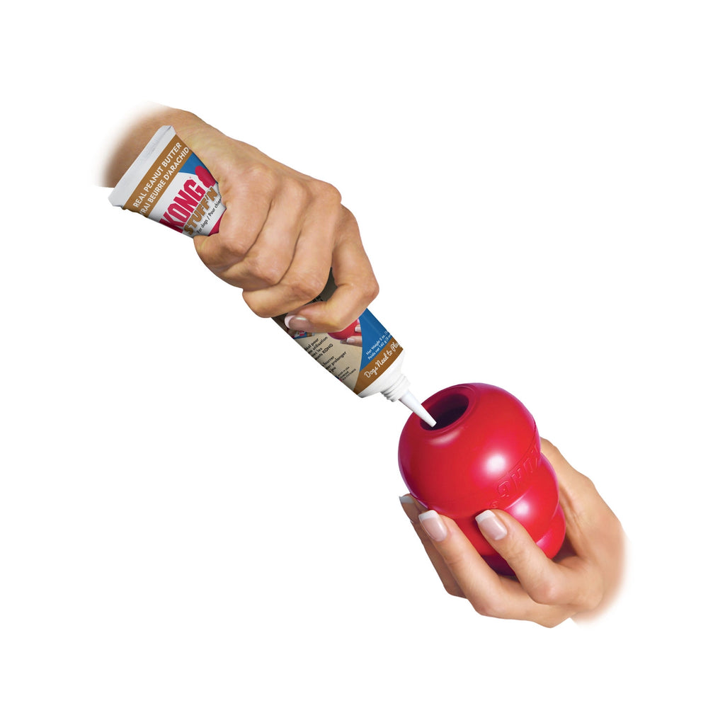 Snack de Relleno KONG - Mantequilla de Maní en tubo dosificador para perros, ideal para rellenar juguetes KONG y prolongar el juego.