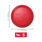 Kong Flyer Frisbee para Perros color rojo, disco flexible de goma resistente diseñado para lanzar, atrapar y jugar al aire libre.
