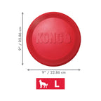 Kong Flyer Frisbee para Perros color rojo, disco flexible de goma resistente diseñado para lanzar, atrapar y jugar al aire libre.