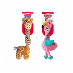 Kong Knots Twists Juguete para Perros con diseño de jirafa y flamenco de felpa, cuerda trenzada resistente y sonido para jugar.