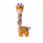 Kong Knots Twists Juguete para Perros con diseño de jirafa  de felpa, cuerda trenzada resistente y sonido para jugar.