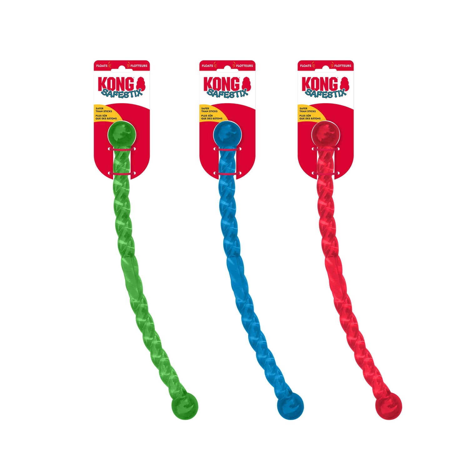KONG Safestix Juguete color surtido, palo flexible y resistente para perros, ideal para lanzar, buscar y juegos al aire libre.