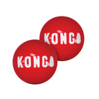 Pelota Kong "Signature" 2-Pack con dos pelotas rojas para perros, diseño resistente con sonido y empaque original KONG.