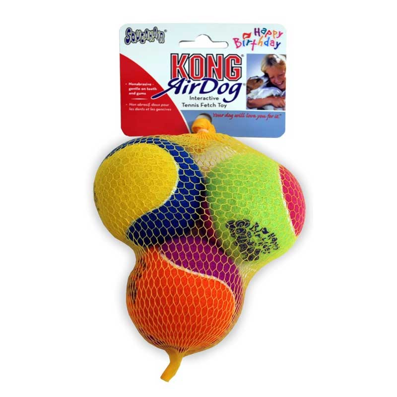 Pelotas de Tenis "Kong Squeakair" Happy Birthday.