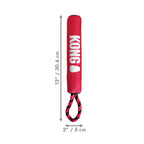 Kong Signature Juguete Stick con Cuerda de tela roja resistente, con asa de cuerda trenzada para lanzar y tirar.