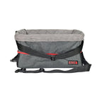 KONG Booster Seat Asiento Elevado para Auto en color gris con acolchado, correas de sujeción y diseño seguro para perros pequeños.