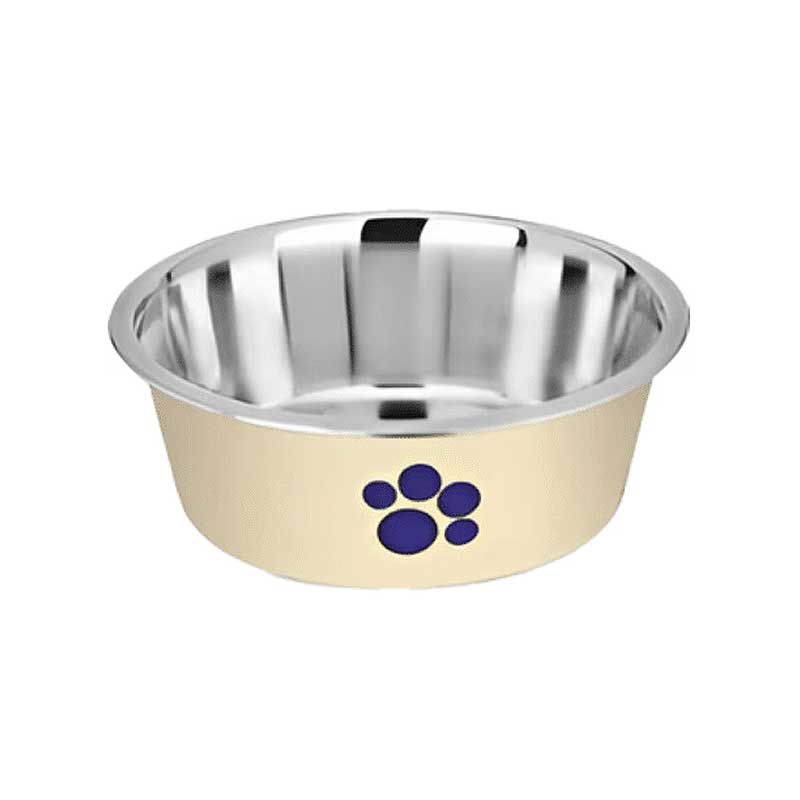 Kumar Plato Crema con Patita Azul para Perros - 1600 ml