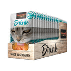 Leonardo Pouch Drink Bacalao del Atlántico para gatos, snack líquido con caldo y trozos de pescado en envase individual.