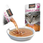 Leonardo Pouch Drink & Care Beauty para gatos, suplemento líquido con pollo que favorece el cuidado de piel y pelaje.