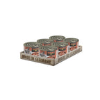 Lata Leonardo Lata de Higado para gatos adultos pack 6 latas, diseño café con retrato de gato gris y proteína de hígado.