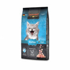 Leonardo para Gatitos alimento seco premium para kittens, bolsa azul con pollo fresco y fórmula nutritiva.
