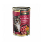 Leonardo Lata Superior Selection Ternera con Venado y Boniato, lata premium con gato y trozos de carne y boniato.