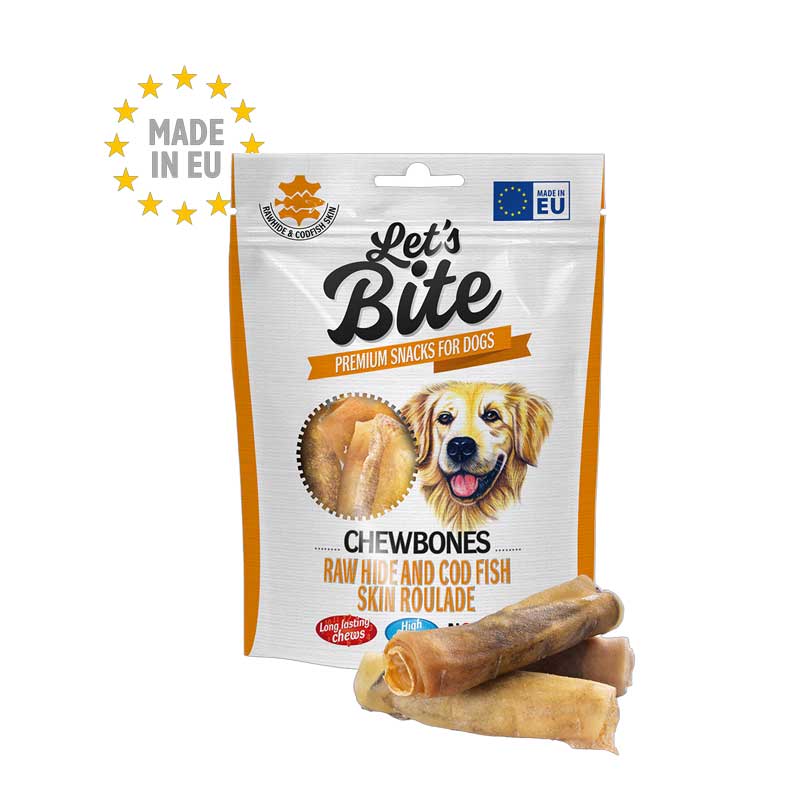 Let's Bite Chewbones Rollitos de Piel de Bacalao 135 g
