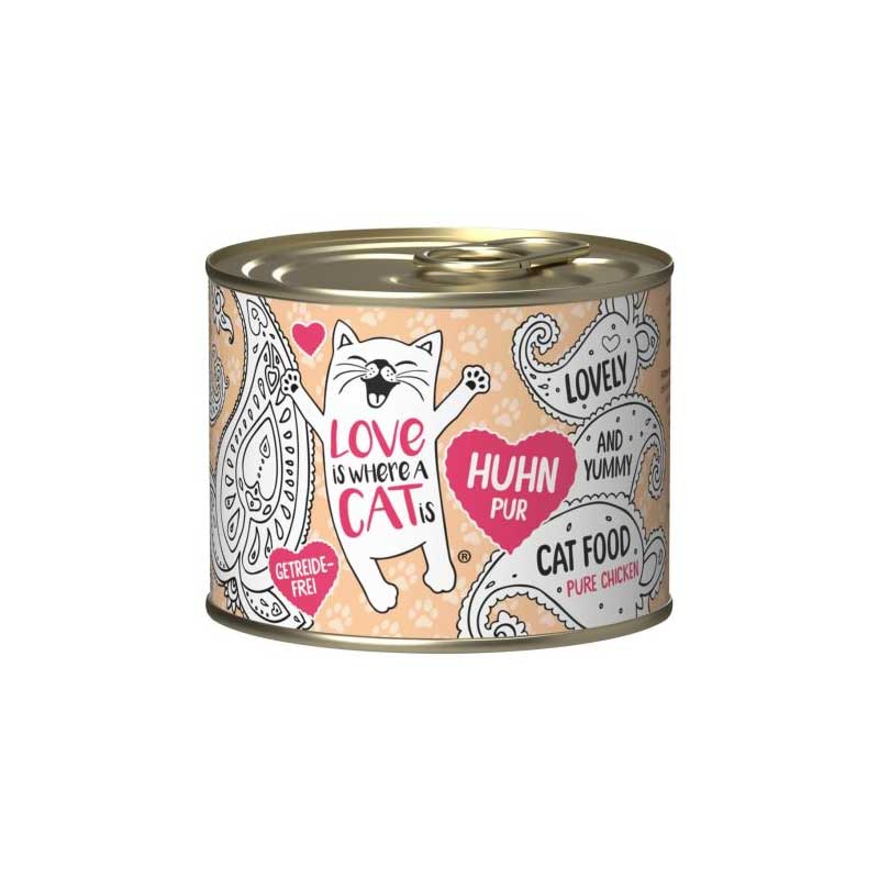 Love is Where a Cat is Lata Pure Pollo 200 g