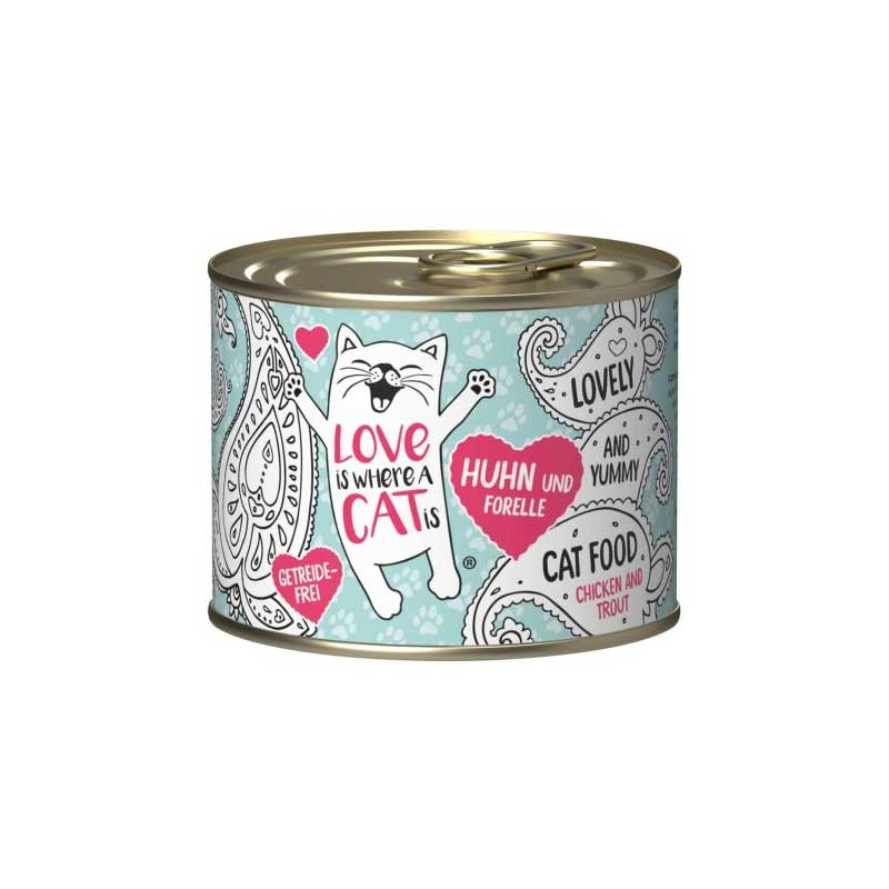 Love is Where a Cat is Lata Pure Pollo y Trucha 200 g