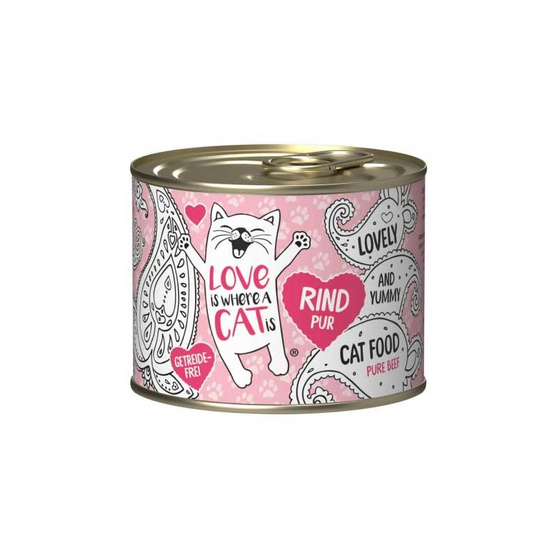 Love is Where a Cat is Lata Pure Carne 200 g