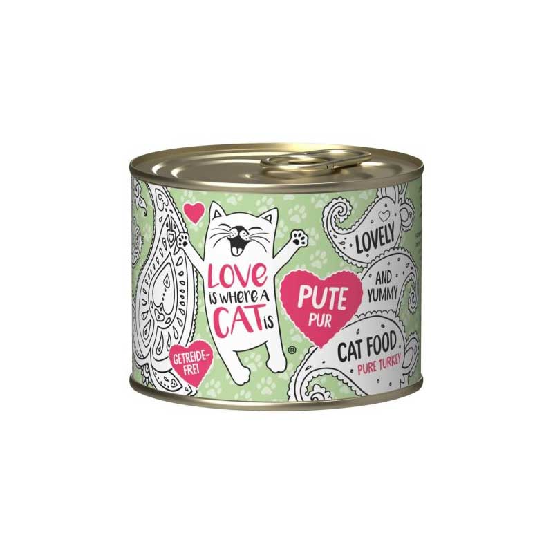 Love is Where a Cat is Lata Pure Pavo 200 g