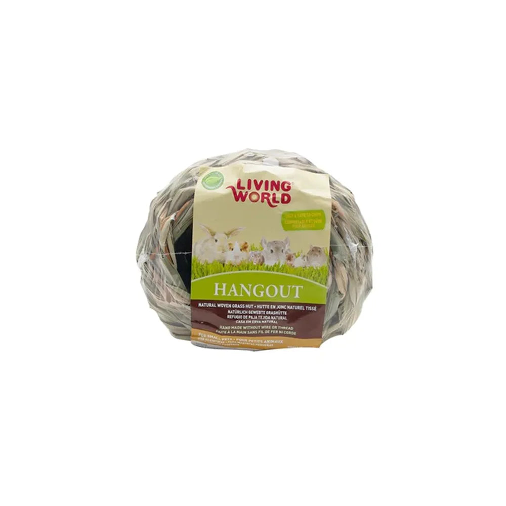 Living Word Guarida de Heno escondite para pequeños animales hecho de fibras naturales, estructura tejida tipo cueva