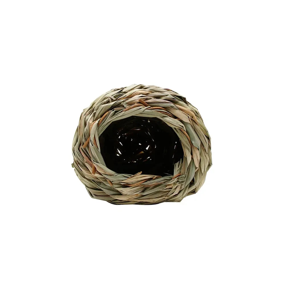Living Word Guarida de Heno escondite para pequeños animales hecho de fibras naturales, estructura tejida tipo cueva