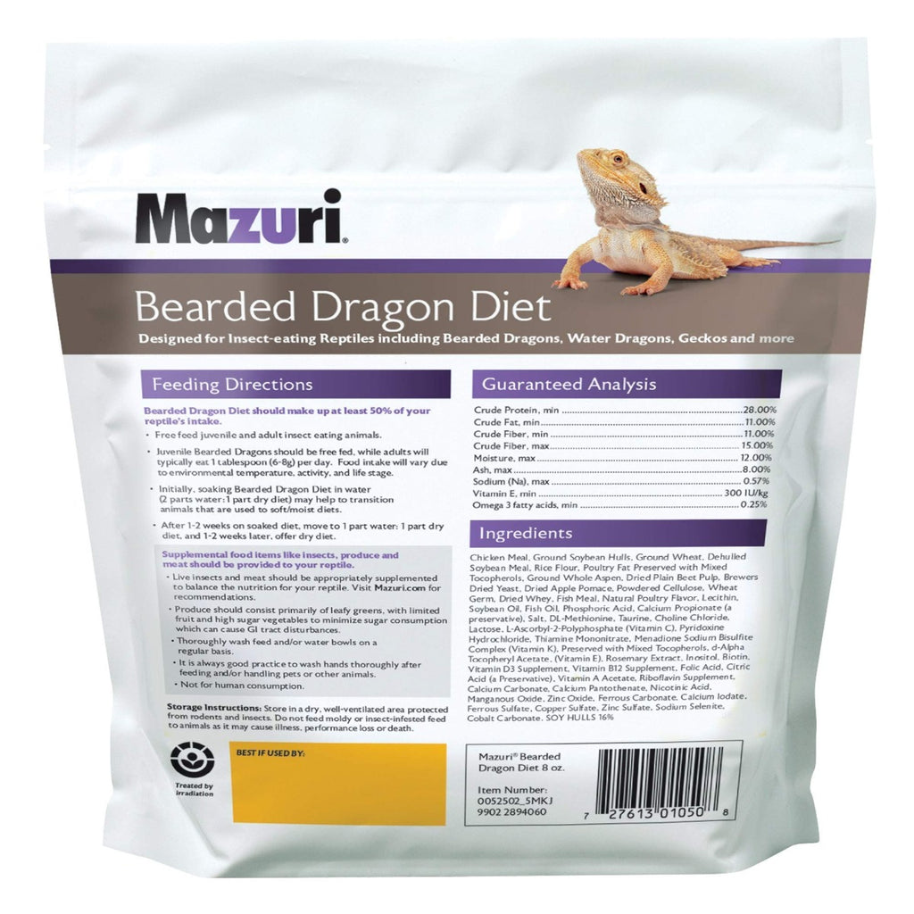 Mazuri "Bearded Dragon Diet" para Dragón Barbudo y Reptiles Insectívoros