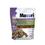 Mazuri "Tortoise Diet LS" para Tortugas Terrestres, alimento en pellets en bolsa con imágenes de distintas tortugas.