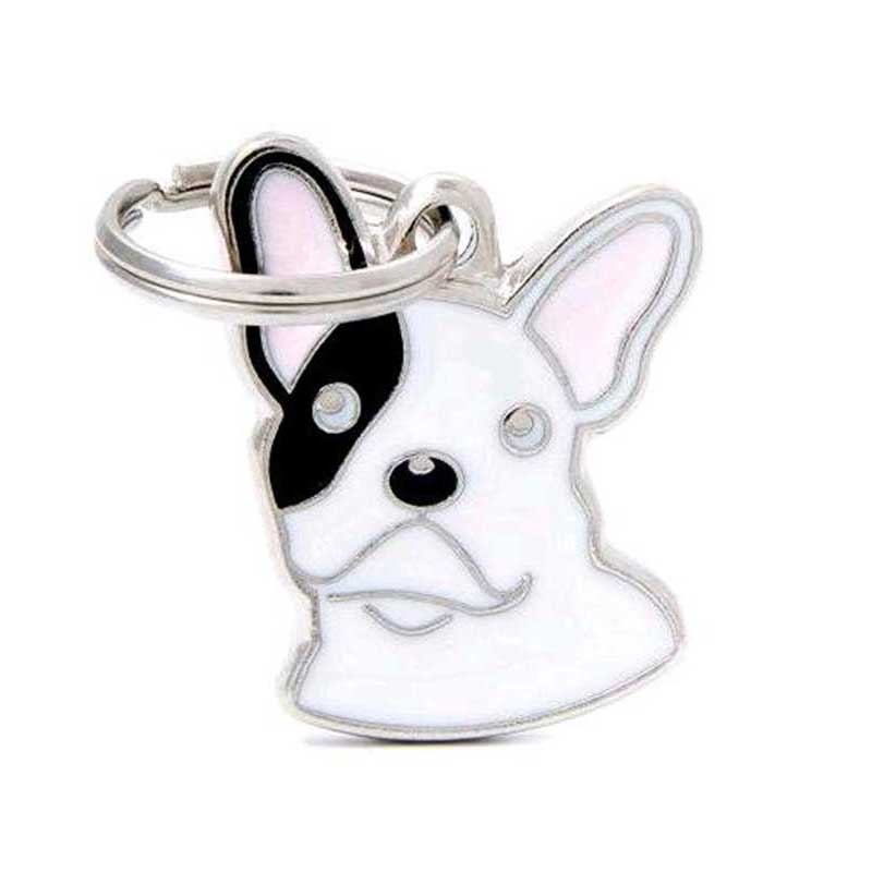 Placa Friends Perro "My Family" Bulldog Francés Blanco