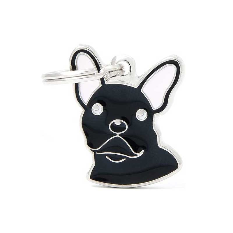 Placa Friends Perro "My Family" Bulldog Francés Negro