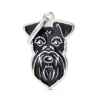 Placa Friends Perro "My Family" Schnauzer Negro