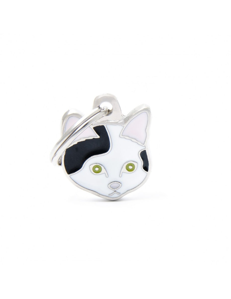 Placa Friends Gato "My Family" Europeo Pelo Corto Blanco Negro