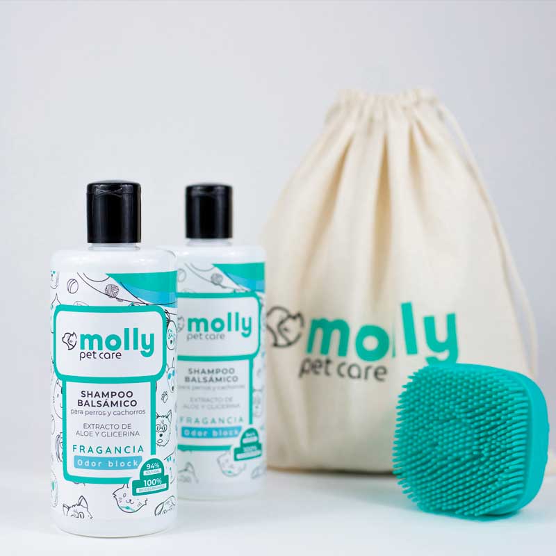 Molly Pet Care Pack 2 x Shampoo Balsámico + Cepillo