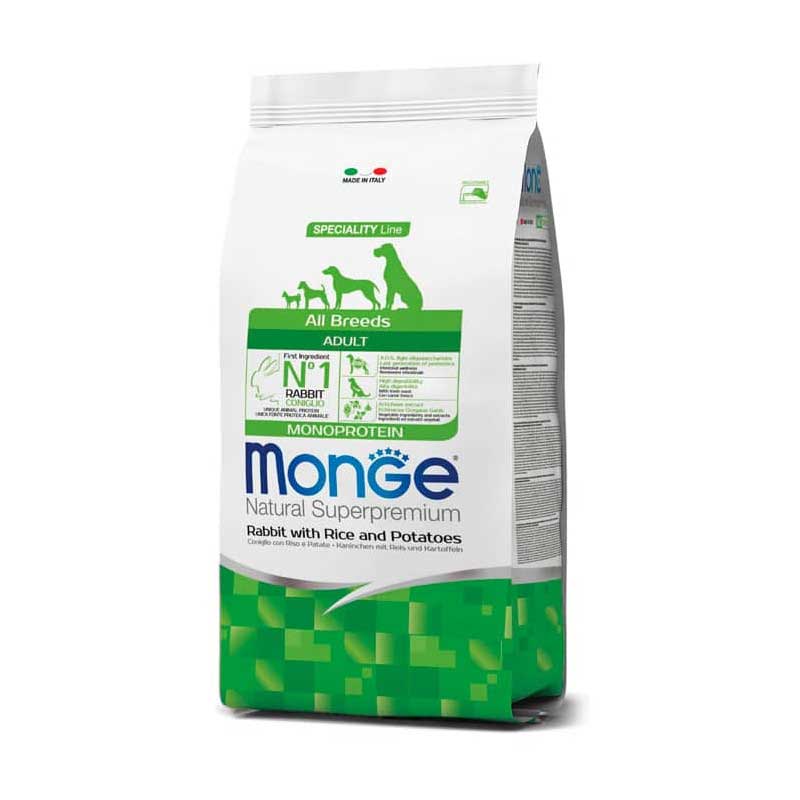 Monge Perro All Breed Rabbit, Rice & Potatoes - 2,5 Kg