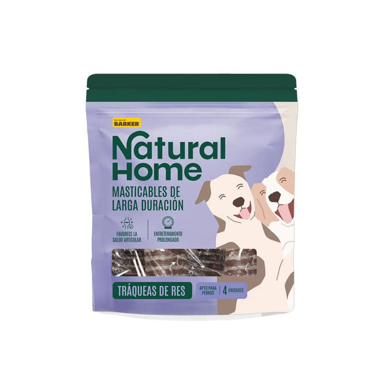 Natural Home Snacks Tráqueas de Res para Perros 4 unidades