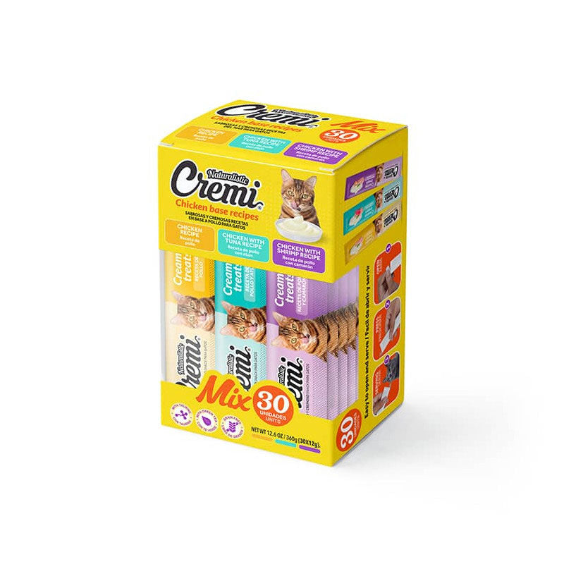 Snack Cremi Box Mix Pollo para Gatos 30 tubos