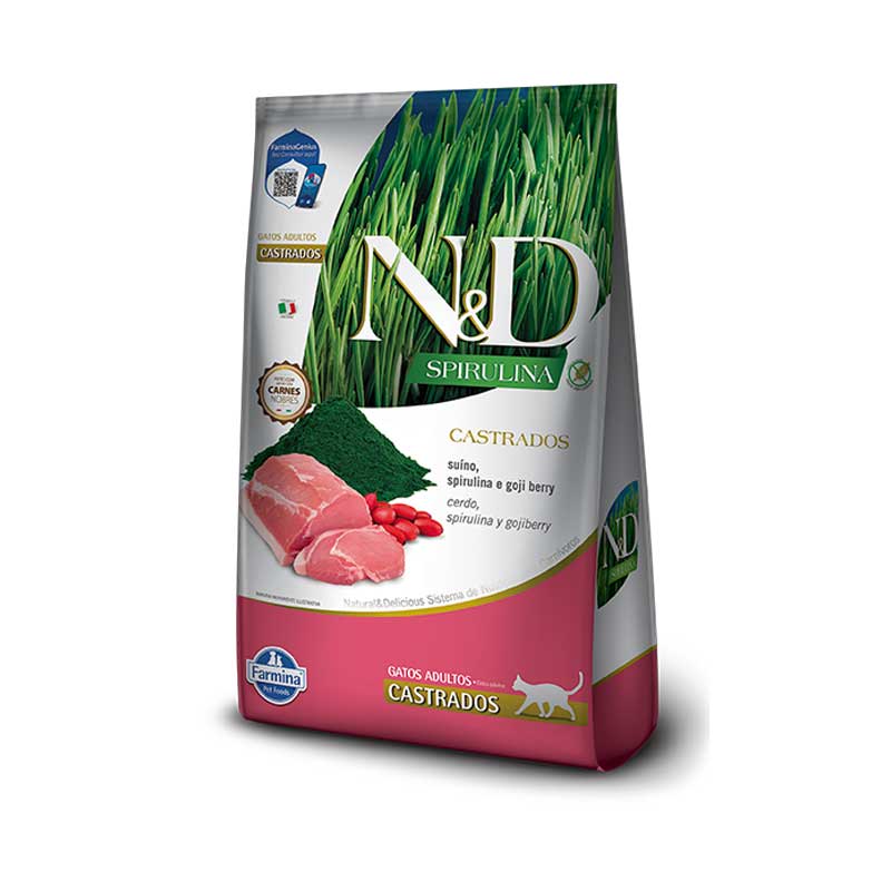 N&D Espirulina Cerdo para Gatos Castrados