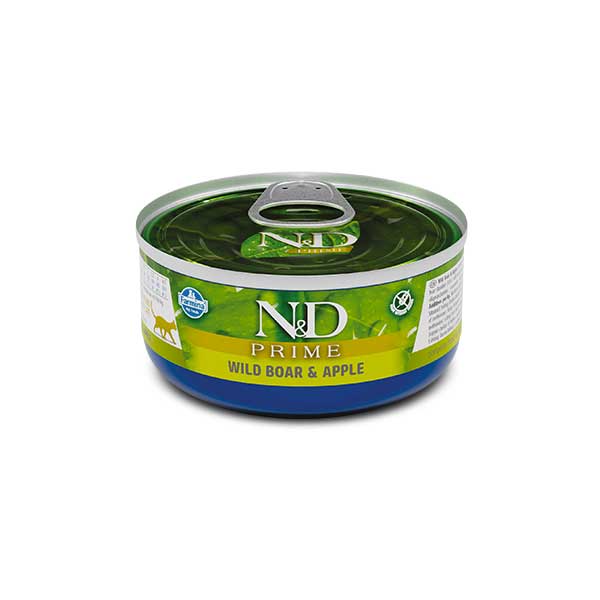 N&D Prime Lata Jabalí y Manzana para Gatos 70 gr