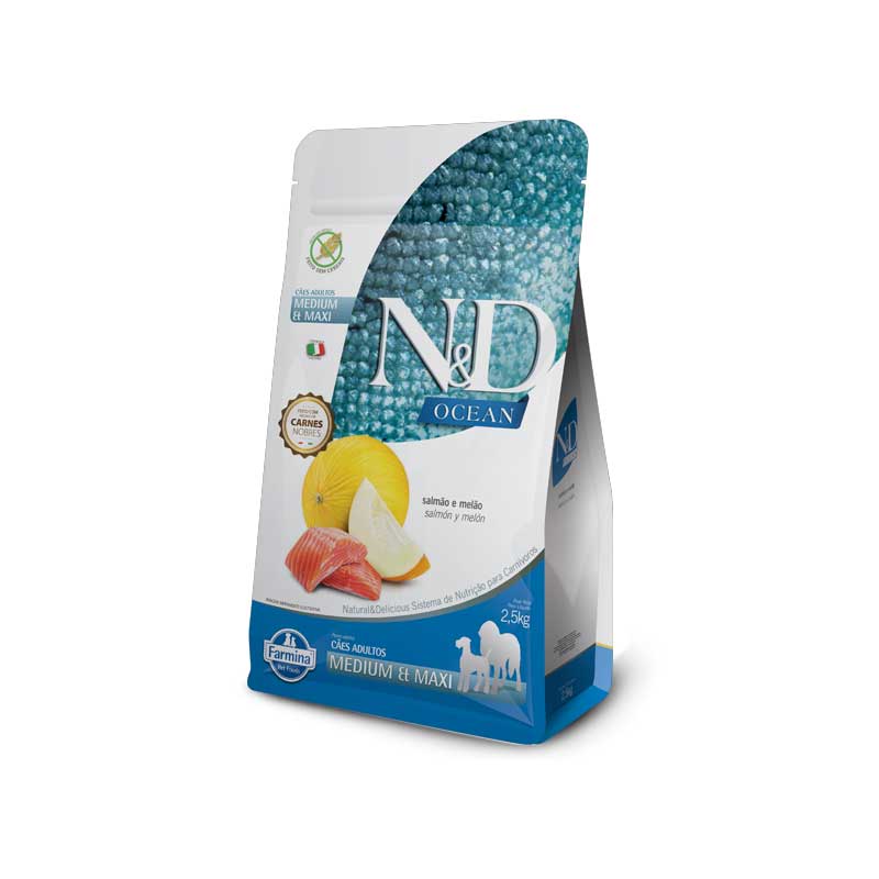 N&D Ocean Salmón y Melón para Perros Medianos - 2,5 Kg