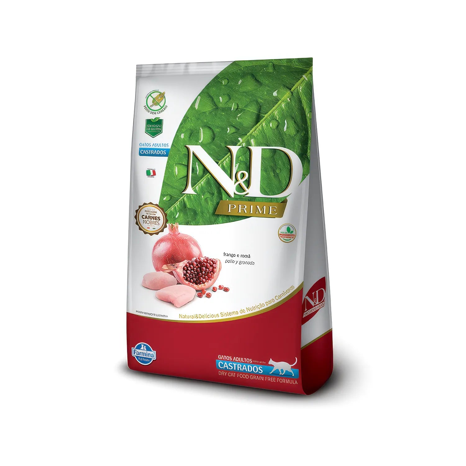 N&D Prime Pollo y Granada para Gatos Castrados en bolsa, alimento seco con pollo fresco y granada para gatos adultos esterilizados