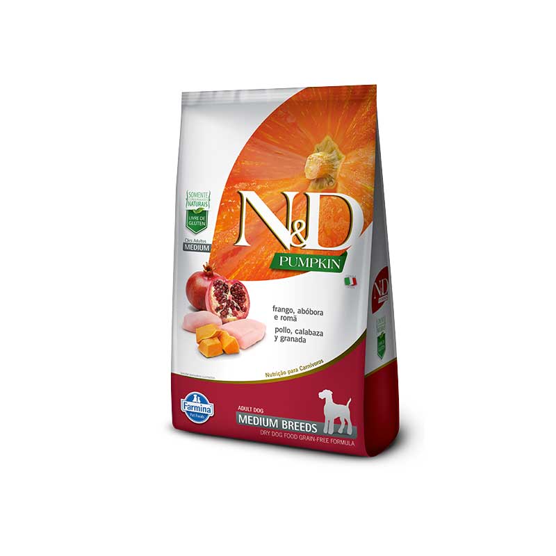N&D Pumpkin Pollo, Calabaza y Granada para Perros Razas Medianas - 2,5 Kg