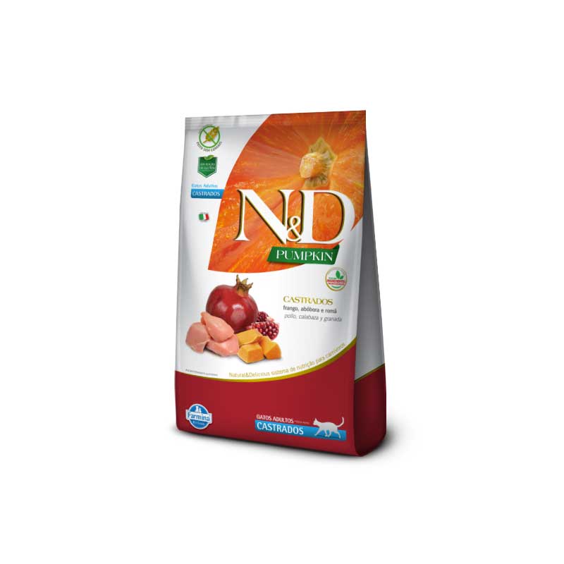 N&D Pumpkin Pollo, Calabaza y Granada para Gatos Castrados - 1,5 Kg